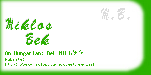 miklos bek business card